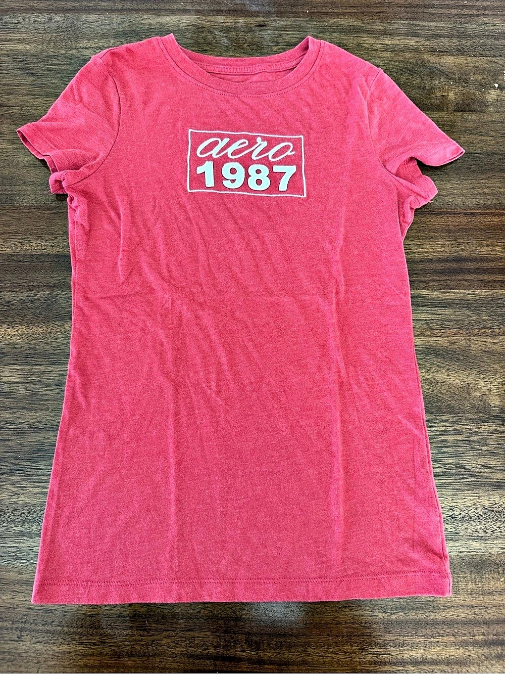 Aéropostale Classic Crew red/Pink shirt Size Small